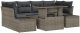 Zestaw sofy ogrodowej Zestaw 7 Szary Rattan i poliester 2
