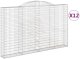 Kosze gabionowe, 12 szt, 300x30x180/200cm, galwanizowane żelazo 1