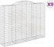 Kosze gabionowe, 9 szt, 300x50x220/240 cm, galwanizowane żelaz 1