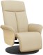 Rozkładany fotel z podnóżkiem, kremowy, tkanina 1