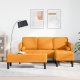 vidaXL Zestaw kanapowy 2 części z poduszkami z tkaniny w ciemnożółtym kolorze 1