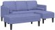 vidaXL Zestaw sof  2 kawałki z poduszkami Niebieski dżins Tkanina 2