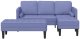 vidaXL Zestaw sof  2 kawałki z poduszkami Niebieski dżins Tkanina 4