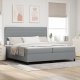 vidaXL Łóżko typu box spring  z materacem i światłem LED szare 200x200 cm tkanina 1