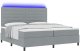 vidaXL Łóżko typu box spring  z materacem i światłem LED szare 200x200 cm tkanina 1