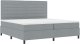 vidaXL Łóżko typu box spring  z materacem i światłem LED szare 200x200 cm tkanina 5