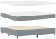 vidaXL Łóżko typu box spring  z materacem i światłem LED szare 200x200 cm tkanina 6