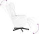 Rozkładany fotel masujący z podnóżkiem, biały, sztuczna skóra 6