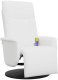 Rozkładany fotel masujący z podnóżkiem, biały, sztuczna skóra 1