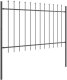 vidaXL Ogrodzenie z szpiczastym szczytem - Szare, 6.8 x 1.2 m, Stal 3