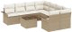 vidaXL 9-częściowy zestaw sofy ogrodowej z poduszkami Beżowy polirattan 2