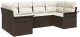 vidaXL Zestaw 6-elementowy sof ogrodowych z poduszkami brązowy Polirattan 2