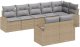 vidaXL Zestaw sofy ogrodowej 8 elementów z poduszkami w beżowym polirattanie 2