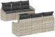 vidaXL Zestaw sofy ogrodowej 7-częściowy z poduszkami jasnoszary polirattan 2