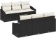 vidaXL Zestaw Sofy Ogrodowej z Poduszkami Czarny Polirattan 2