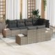 vidaXL Sofa 7-osobowa ogrodowa z poduszkami Szary Poli Rattan 1