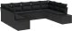 vidaXL 9-częściowy zestaw sof ogrodowych z poduszkami Czarny Polirattan 2