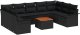 vidaXL Zestaw sof ogrodowych 10 części z poduszkami Czarny Polirattan Akacja 2