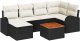 vidaXL Zestaw sof ogrodowych 7-częściowy z poduszkami w kolorze czarnym z polirattanu akacjowego 2