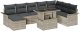 vidaXL Zestaw sof ogrodowych z poduszkami 9 elementów Jasnoszary Polirattan 2