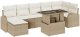 vidaXL Zestaw sofy 8-elementowej z poduszkami beżowy polirattan 2