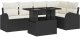 vidaXL 6-elementowy Zestaw Sofowy do Ogrodu z Poduszkami Czarny Polirattan 2