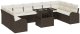 vidaXL Zestaw kanap ogrodowych z poduszkami w brązowym rattanie poli, 11 elementów 2