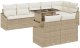 vidaXL 9-częściowy Zestaw Sofowy do Ogrodu z Poduszkami Beżowy Rattan Polimerowy 2