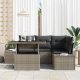 vidaXL 5-częściowy zestaw sof ogrodowych z poduszkami szary polirattan 3