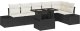 vidaXL 7-elementowy zestaw sof ogrodowych z poduszkami Czarny Polirattan 2