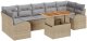 vidaXL 8-częściowy zestaw jadalny ogrodowy z poduszkami beżowy polirattan akacja 2