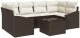 vidaXL 7-Częściowy Zestaw Jadalny Ogrodowy z Poduszkami Brązowym Polirattanem 2