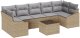 vidaXL 8-częściowy zestaw kanap ogrodowych z poduszkami Beżowy poli rattan 2