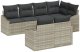 vidaXL 7 Elementowy Zestaw Sofy Ogrodowej z Poduszkami Jasnoszary Polirattan 2