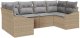vidaXL Zestaw Sofy Ogrodowej 6 Częściowy z Poduszkami Beżowy Rattan Poliester 2