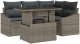 vidaXL 5-częściowy zestaw ogrodowy z poduszkami Szary Poli Rattan 2