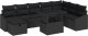 vidaXL Zestaw Sof Kątowych 9 Części z Poduszkami Czarny Rattan PE 2
