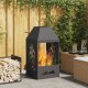 vidaXL Piec ogrodowy czarny 50x50x100 cm stalowy 1
