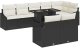 9-elementowy zestaw sof ogrodowych z poduszkami czarny polirattan 2