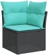 vidaXL Zestaw Sof na Ogród z Poduszkami Czarny Polirattan 7