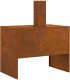 Piecyk ogrodowy z kominem 80x50x96 cm Stal zwietrzała 3