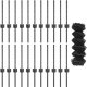 vidaXL Ogrodzenie siatkowe  z 22 słupkami Szary 0.4x25 m Stal 1