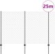 vidaXL Ogrodzenie z siatki z 44 słupkami U Szary 1.6x25 m Stal 3