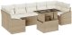 vidaXL Zestaw 8-częściowy sof ogrodowych z poduszkami w kolorze beżowym, poli rattan 2