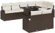 vidaXL 9-elementowy zestaw sof ogrodowych z poduszkami brązowymi z polirattanu 2
