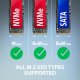 ADM2-AM Adapter USB3.2 Gen 2 M.2 NVMe/SATA SSD 10Gbps 10cm USB-A cable 6