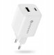 Ładowarka sieciowa GaN 1X USB, 1X USB-C 45W QC4+ PD Biała 1