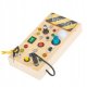 Tablica MONTESSORI Sensoryczna DREWNIANA Manipulacyjna LED Włącznik Światła 2