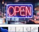 SZYLD NEON OPEN do sklepu kawiarni baru lokalu na USB WŁĄCZNIK +ZAWIESZKI 2