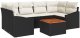 vidaXL 7-częściowy zestaw kanap ogrodowych czarny polirattan akacja 2